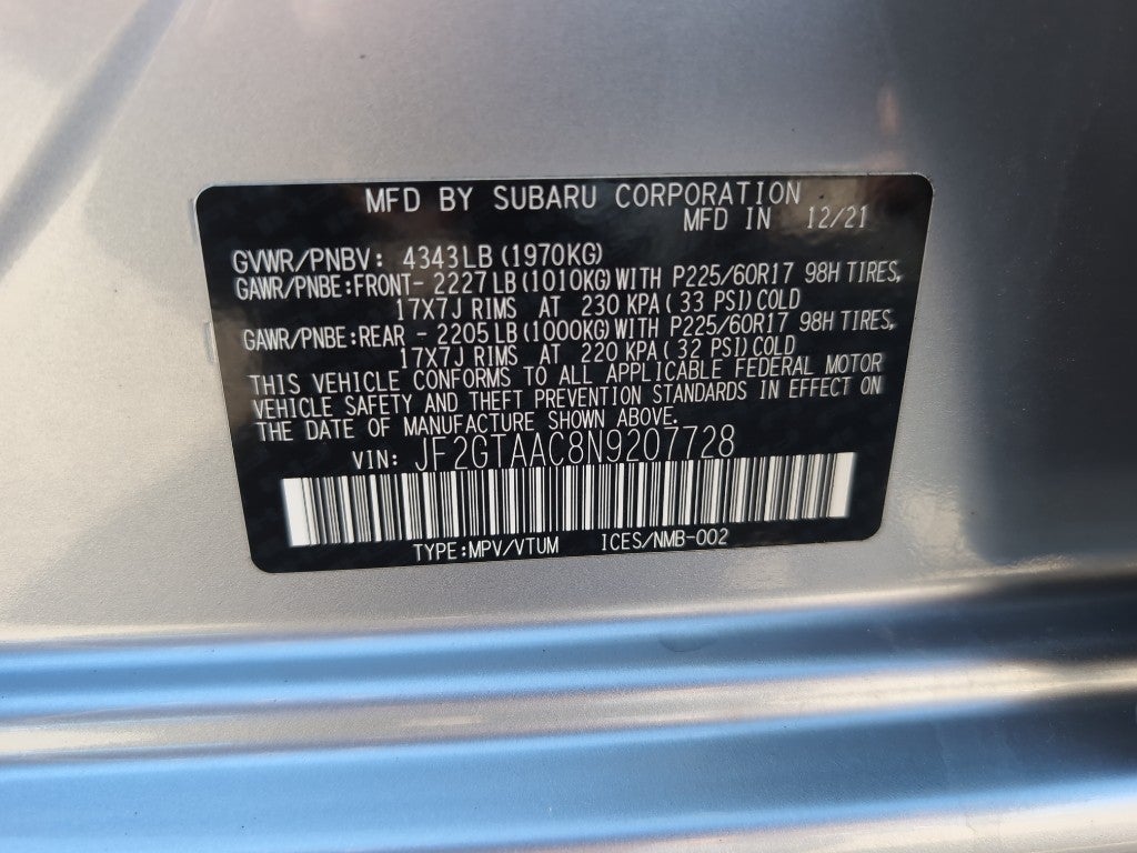 2022 Subaru Crosstrek Manual